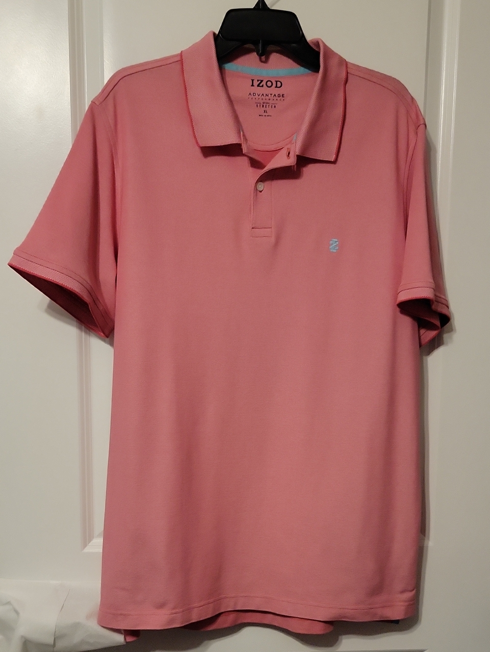 Izod Men's XL Short Sleeve Lt. Red Polo Shirt. Like New.